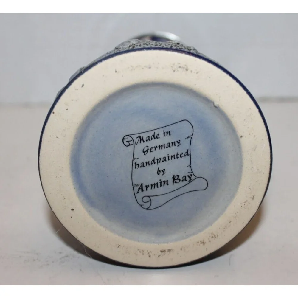 German Neuschwanstein Castle Beer Lidded SteinArmin Bay  Hand Painted 9
